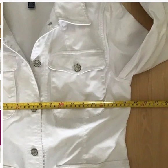 CHAPS White Stretch Denim Jacket - Picture 4 of 7